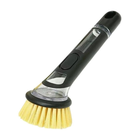 Mingjia Cleaning Brush,1*Pot Brush,Dish Brush with Soap Dispenser Long Handle Dishwashing Brush with Replaceable Heads Kitchen Dish Scrub Brush Soap Dispensing Dish Brush for Pot Pan Cleaning