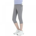 thumbnail image 6 of GYRATEDREAM Girls' Active Leggings - 2 Pack Below Knee Length Performance Yoga Pants with Pocket (Little Girl/Big Girl) 4-13 Years, 6 of 16