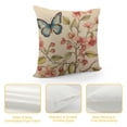 thumbnail image 4 of GOSMITH  Decorative Throw Pillow Covers Spring Flower Bird Butterfly Pillow Cases Cushion Cases Burlap Toss ,Set of for Living Room,Couch and Bed (Butterfly), 4 of 5
