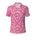 thumbnail image 2 of Daiia Colorful Donuts 1 Pattern Men’s Polo Shirts,Solid Deck Shirt,Classic Fit, Breathable Cotton Polo for Casual and Sport Wear-XX-Large, 2 of 7