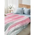 thumbnail image 5 of Full Flat Sheet 81"x96", Pink Gray Soft Lightweight Bedding Flat Sheets Only, Contemporary Abstract Gradient Aesthetic Brushed Microfiber Top Bed Sheet, Breathable StainResistant Bedsheets, 5 of 9