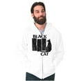 thumbnail image 5 of Black Cat Punk Rock Kitty Lovers Zip Up Hoodie Men's Women's Brisco Brands L, 5 of 6