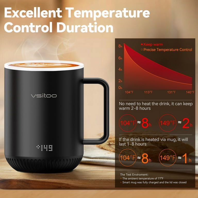 vsitoo S3 Temperature Control Smart Mug 2 with Lid, Self Heating