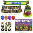thumbnail image 2 of Turtle Ninja  Birthday Party Supplies, Ninja Birthday Party Decorations Set Include Banners, Background, Balloons, Cupcake Toppers, Cake Topper for Kids Teenage Party Favors, 2 of 6