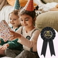 thumbnail image 2 of Birthday Ribbon Badge Brooch Party Decorations Black, 2 of 5