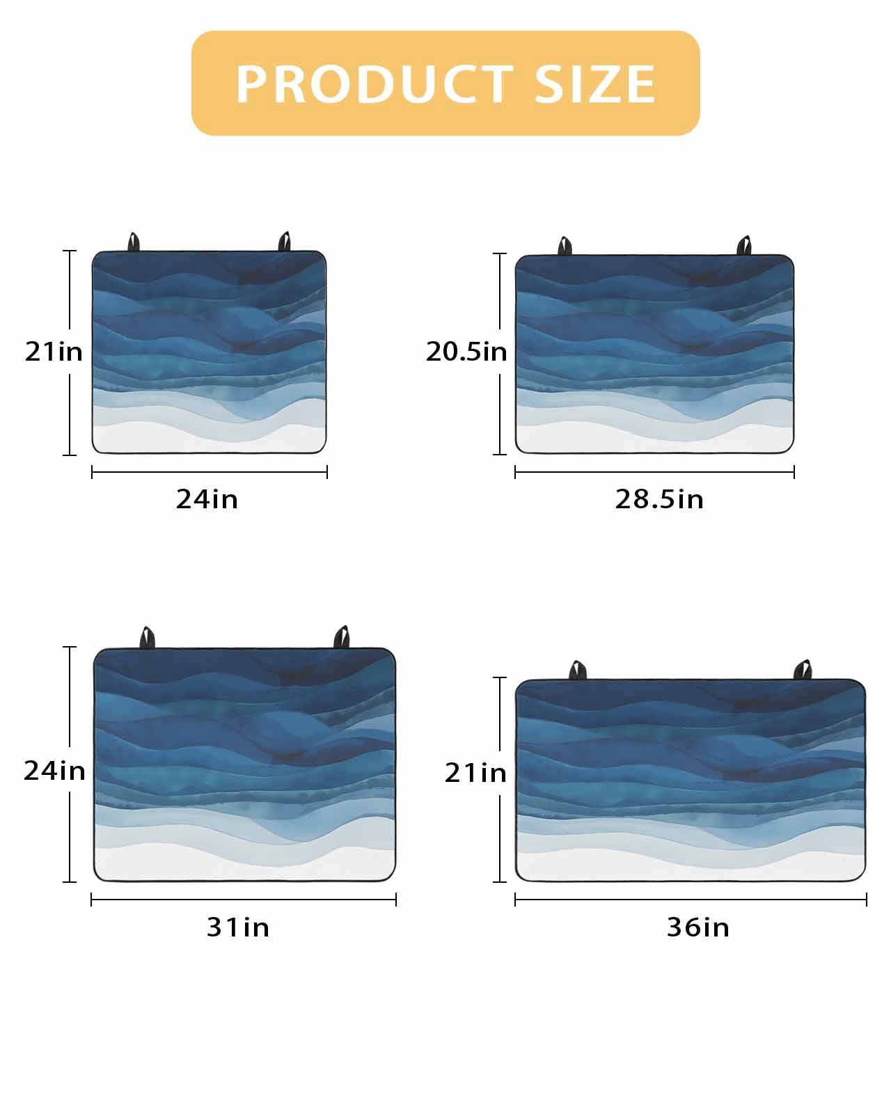 nqOlkjepod Large Induction Cooktop Protector Mat 36"x21", Navy Blue Ombre Stove Top Covers for Electric Stove, Modern Moire Gradient Watercolor Stove Burner Cover Mats, Glass Top Stove Cover