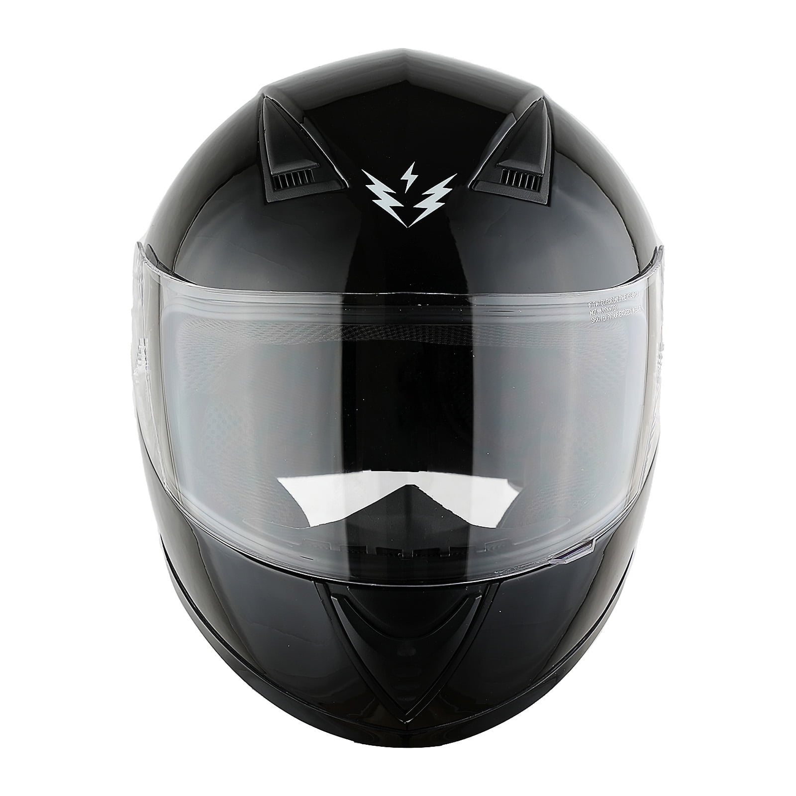 1Storm Motorcycle Youth Kids Street Dirt Bike ATV BMX MX Go Cart Karting Full Face Helmet with LED Tail Light: LED-B15 Glossy Black