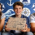 thumbnail image 7 of Kraft Vintage Nautical Wrapping Paper Roll - Mini Roll - 17 Inch x 16.5 Feet - Retro Map & Ocean Travel Adventure Wrapping Paper for Men Boys Birthday, Fathers Day, Travel Themed Party, 7 of 7