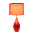 thumbnail image 2 of Creekwood Home Essentix 18.11" Traditional Standard Ceramic Dewdrop Table Desk Lamp with Matching Fabric Shade for Home Décor, Bedroom, Living Room, Dining Room, Foyer, Red, 2 of 6