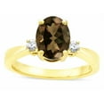 thumbnail image 2 of Star K � 3 Three Stone Oval Genuine Smoky Quartz Classic Engagement Promise Ring, 2 of 9