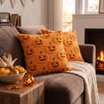 thumbnail image 4 of Sahpxhe Halloween Throw Pillow Covers,15.75x15.75in Orange Pumpkin Decor Plush Comfort Pillow Case with Raised Fall Pumpkin Ghost Embroidery for Couch Sofas,Bedrooms,Home Orange, 4 of 7
