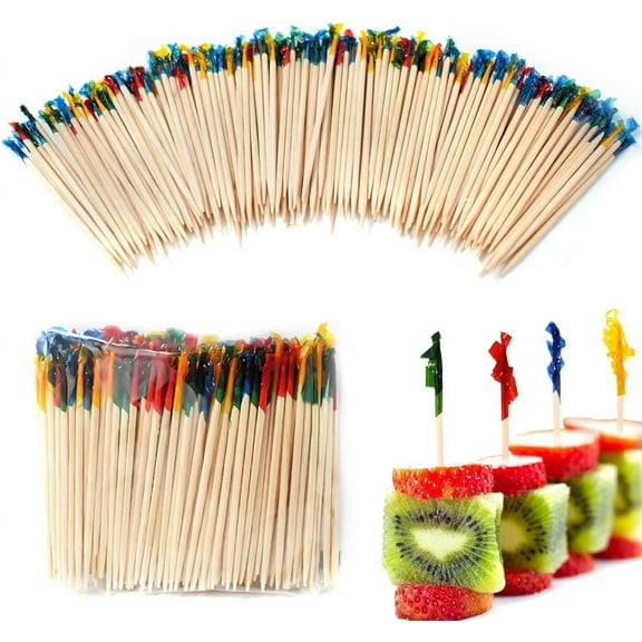 1000 Pcs 2.5 Inch Frill Picks Toothpicks, NOGIS Toothpicks for Appetizers, Cocktail Party, Barbeque, Drink, Club Sandwiches, Frill Toothpicks, Decorative Sandwiches Picks