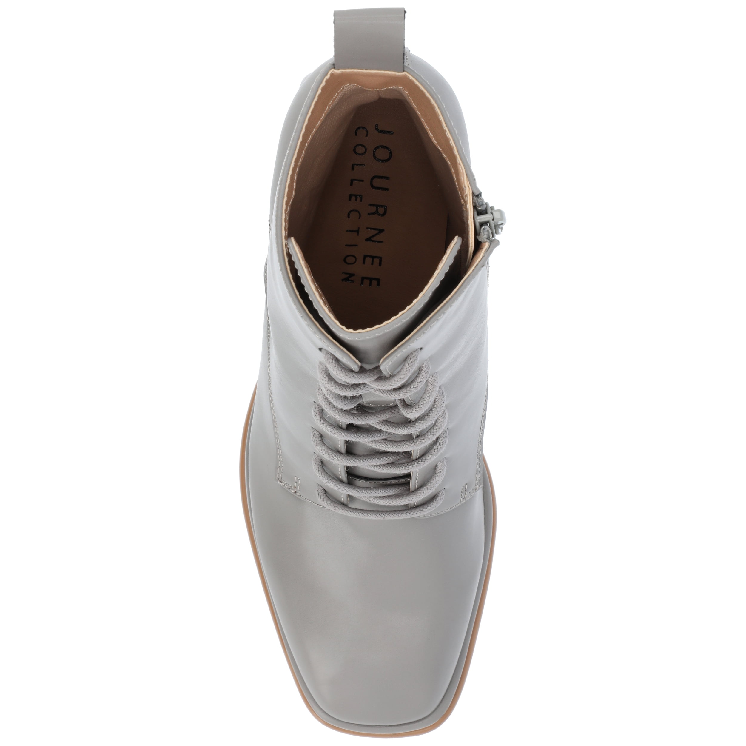 Journee Womens Kalindi Lace Up and Zip Entry Square Toe Booties, Widths Available
