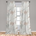 thumbnail image 2 of Floral Window Curtains, Retro Blooming Flower Petals Soft Garden on Pastel Minty Background, Lightweight Decor 2-Panel Set with Rod Pocket, Pair of - 28"x63", Warm Taupe and Pale Grey, by Ambesonne, 2 of 3