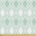 thumbnail image 1 of Abstract Fabric by the Yard, Concentric Geometric Shapes Modern Abstract Patterns in Monochrome Design, Upholstery Fabric for Dining Chairs Home Decor Accents, Almond Green White by Ambesonne, 1 of 5