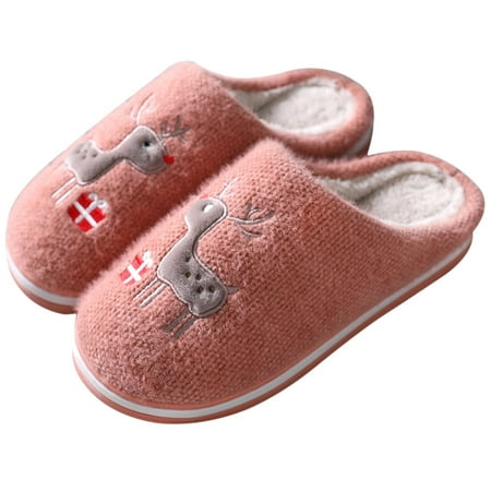 

slipper for Women Couples Women Slip-On Furry Plush Flat Home Winter Open Toe Keep Warm Slippers Shoes Flock Dress Sandals for Women Red