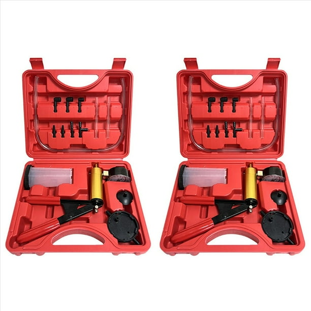 2X Juego de Bomba de Vacío Manual Herramienta de Descarga de Líquido de Frenos Herramienta de Reparación de Automóviles Detector