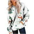 thumbnail image 4 of Women's Christmas Hoodies Oversized Sweatshirts Pullover Fashion Christmas Graphic Printed Sweaters Loose Long Sleeves Xmas Holiday Clothing Tops with Pocket, 4 of 7