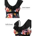 thumbnail image 4 of Wantdo Women's Plus Size Swim Suits V Neck Floral Printed Swimdress A-line Swim Dress with Skirt Azalea Floral 26/28 Plus, 4 of 7