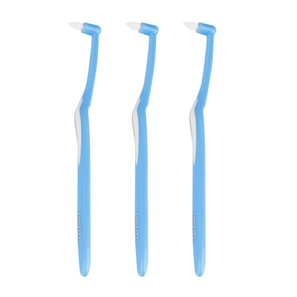 FRCOLOR floss Brush 3pcs Multi-purpose Interdental Brush Practical Orthodontic Toothbrush Special Hair Interdental Brush Small Head Wisdom Tooth Brush for Dentist Use Blue,6.18"X0.79"X0.2"