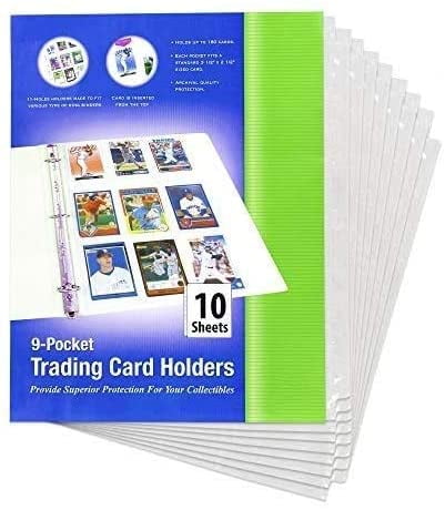 10 loose BCW 9 Pocket Sports Card Album Pages Holders Sheets Sportscards 