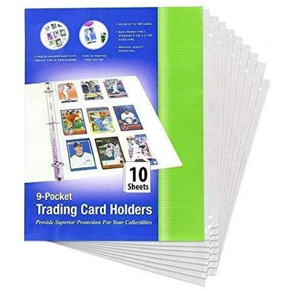 Top Loading 9 Pockets Sports Card Holder fits 3.5" x 2.5" Sized Card