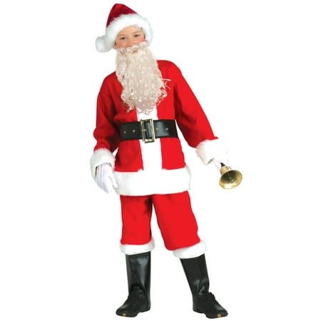 Childrens Flannel Santa Suit with Beard