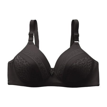 Black 36 Women s Push Up Wireless Plus Size Bra Comfort Support No Front Closure Bra Underwire Bras Comfortable Wire Underwire Bras for Women Bralette Everyday Underwear