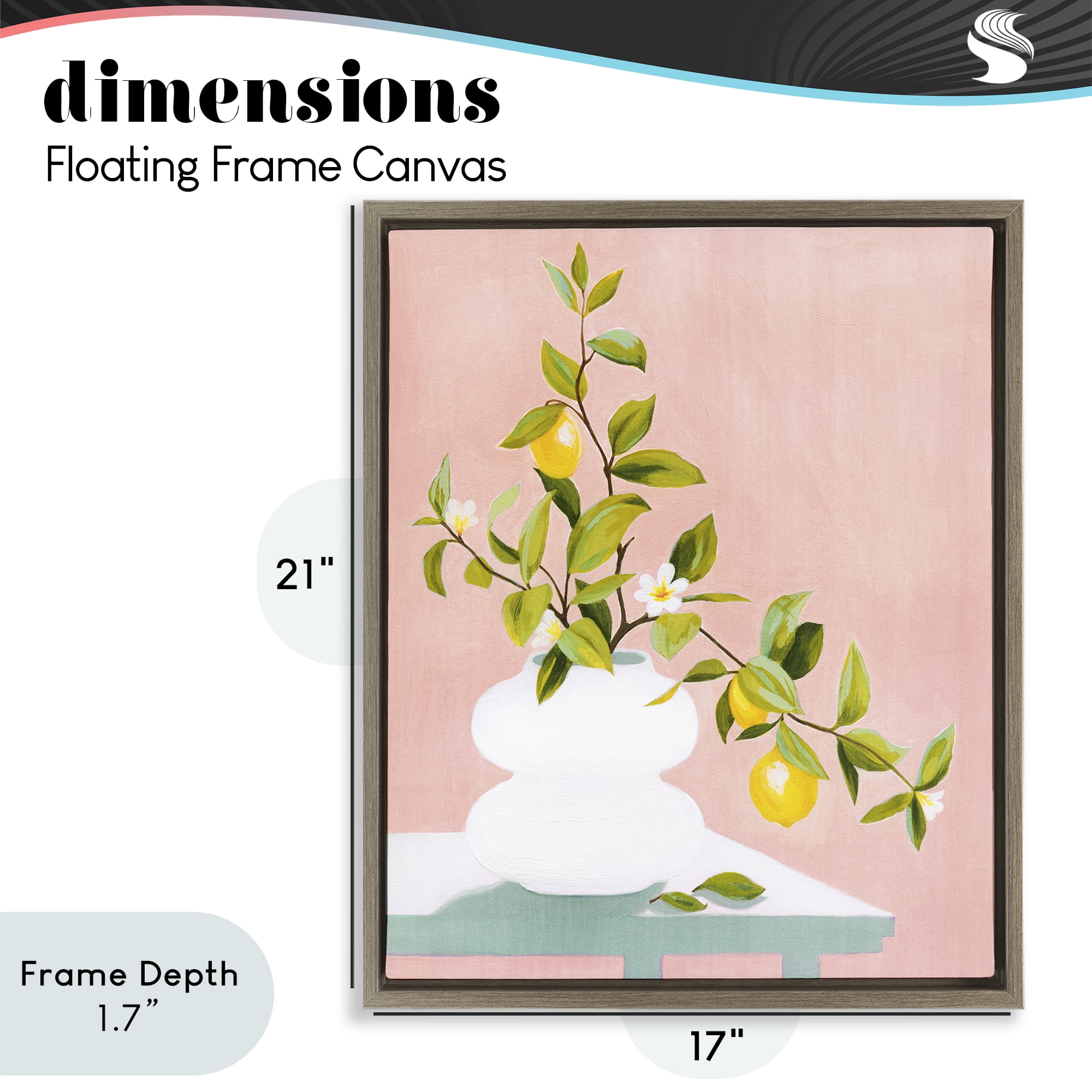 Stupell Industries Afternoon Limoncello Plant Brown Framed Floater Canvas Wall Art, design by Grace Popp