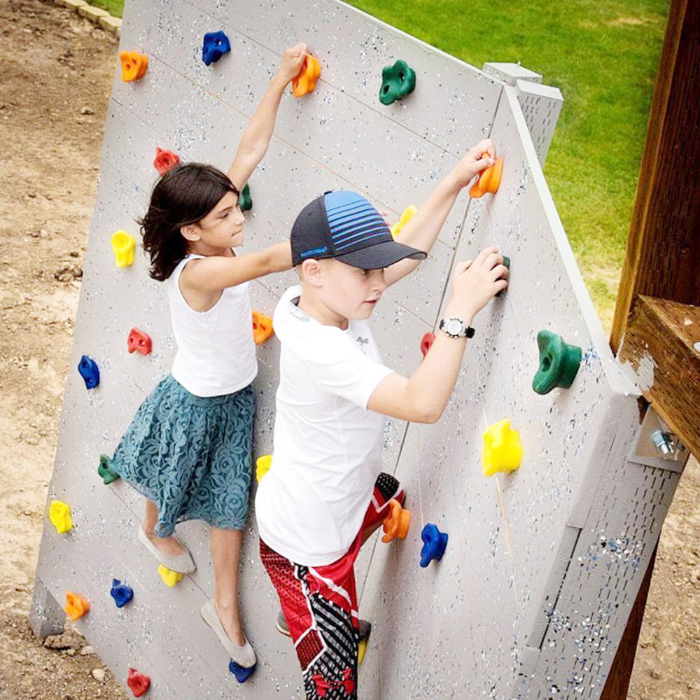 10PCS Kids Climbing Stones Rocks Climbing Wall Hold Grab Stone Grip With Screws 