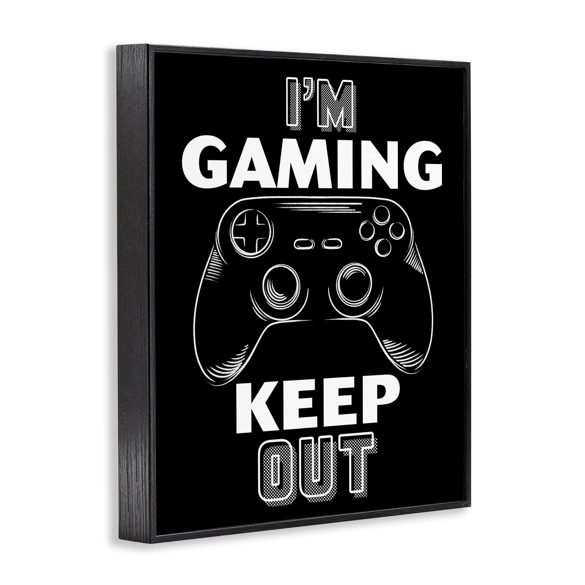 Stupell Industries I'm Gaming Keep Out Black Framed Giclee Art, design by Marcus Prime