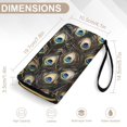 thumbnail image 6 of Womens Wallet Bifold Ladies Cluth Bag Wristlet Wrist Strap Long Purse Peacock Design, 6 of 6