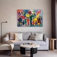 thumbnail image 5 of Abstract Art Modern Decorative Painting Group Portrait Of Colorful Characters Framed Canvas Poster Bedroom Decor Sports Landscape Office Room Decor Gift,Frame-style,24x36inch(60x90cm), 5 of 8