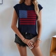 thumbnail image 5 of Women'S American Flag Sweater Vest Crewneck Cap Sleeve Casual Summer Knit Tank Top Navy Blue S, 5 of 9