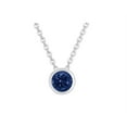 thumbnail image 2 of 18k White Gold Blue Sapphire Bezel Round Pendant Jewelry Gift for Women's Plated by Paris Jewelry, 2 of 4