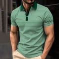thumbnail image 2 of Xcmzpl Golf Shirts for Men Breathable Moisture Wicking Performance Pique Sport Short Sleeve Striped Mens Golf Shirt S-5XL, 2 of 6