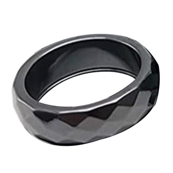 Black Hematite Stone Balance Root Finger for Ideal Family Couple Jewelry Size 6/7/8/9/10/1