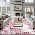 thumbnail image 3 of Pink Wisteria Area Rugs 6'x9', Washable Small Throw Rugs for Kitchen Dining room, Sprinng Summer Pastoral Flowers Botanical Indoor Outdoor Rug Non-Slip Low Pile Carpet Runner Reversible Floor Mats, 3 of 8