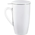 thumbnail image 1 of Bruntmor Ceramic Tea Infuser Mug With Stainless Steel Infuser And Removable Lid, Microwave Oven And Dishwasher Safe, Great For Use With Loose Tea Leaves And Sachets (16 oz, Gradient White), 1 of 7