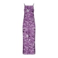 thumbnail image 6 of Casual Loose Jumpsuits For Women Trendy Printed Sleeveless Wide Leg Long Pant Rompers With Pockets Purple XL, 6 of 6