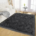 thumbnail image 7 of Latepis Fur Rug 6x9, Faux Sheepskin Rug for Living Room, Fluffy Washable Rug for Bedroom, Kid's Room, Luxury Room Decor, Dark Grey Rug for Bedroom Fluffy, Rectangle, 7 of 7
