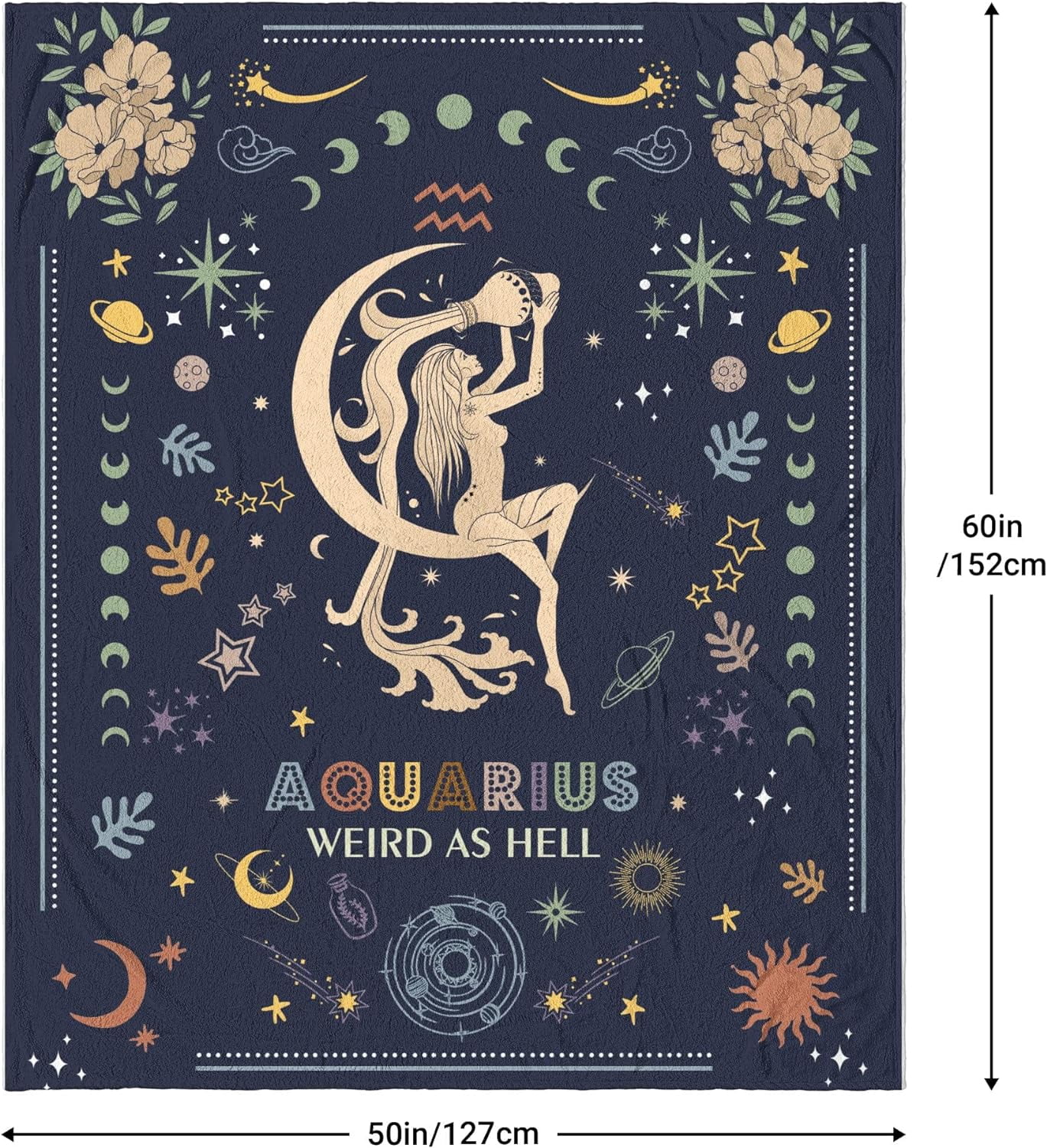 Aquarius Gifts Blanket - Aquarius Gifts Women - Aquarius Zodiac Gifts - Gifts for Aquarius Women - Aquarius Birthday Gifts - Astrology Gifts for Women - Zodiac Gifts,Constellation Gift