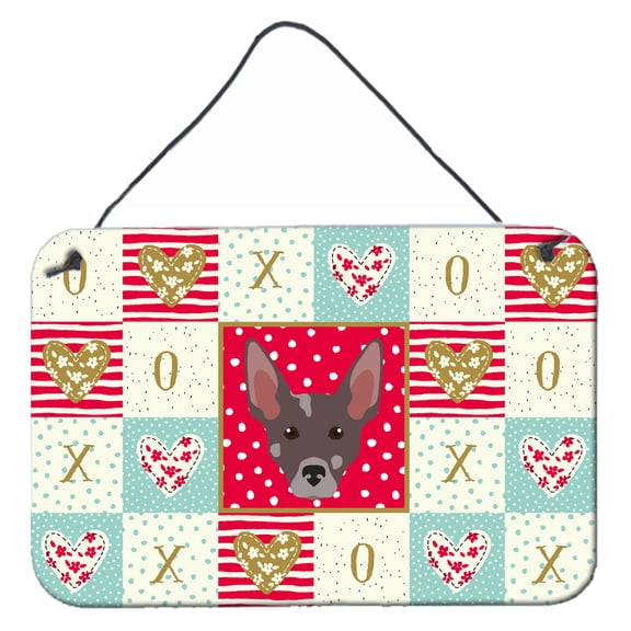 Carolines Treasures CK5227DS812 Peruvian Hairless Dog Love Wall or Door Hanging Prints 8x12 multicolor