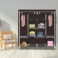 thumbnail image 2 of Veryke 67" Clothes Closet, Portable Wardrobe Clothes Storage Rack with 12 Shelves 4 Side Pockets - Dark Brown, 2 of 7