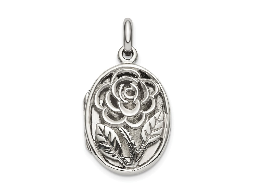 Finejewelers Sterling Silver Polished Flower Pendant Necklace Chain Included