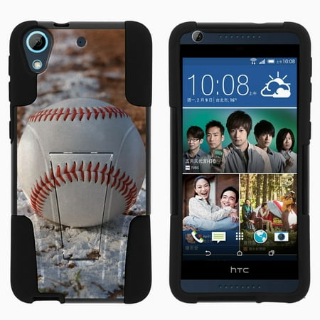 - HTC Desire 626 STRIKE IMPACT Dual Layer Shock Absorbing Case with Built-In Kickstand - Baseball on Chalk