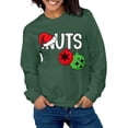 thumbnail image 1 of SOMOWI Chandails en Molleton de la Saint-Valentin pour Femmes Couples Assortis Chandail Sans Capuche Festif Col Rond Vacances Famille Vert Foncé Sortie Automne Hauts 2TG, 1 of 4
