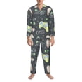thumbnail image 3 of Balery Gamers Pijama para Hombre de Dos Piezas con Manga Larga, Conjunto de Dormir y Descanso Suave con Bolsillos-Small, 3 of 6