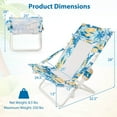 thumbnail image 2 of Costway Folding Low Beach Chair, Set of 2 with Padded Head Pillow, Mesh Back, Cup Holder Blue, 2 of 10