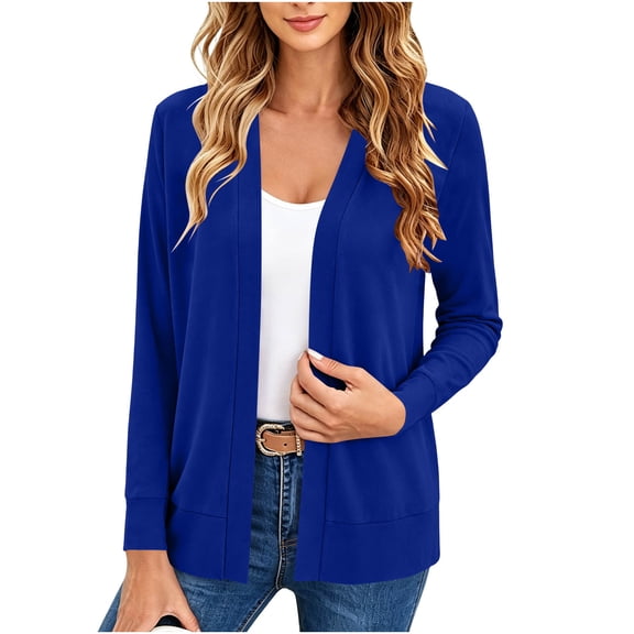 Cmfcve Womens Casual Lightweight Long Sleeve Cardigan Open Front Knit Cardigan Sweaters Fashion Loose Fit Cover Ups with Pockets
